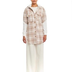 Plaid Beige Women's Utility Jacket